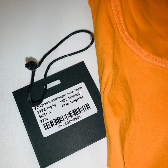 Meshki Jolie Seam Detail Longline Crop Top - Tangerine - Picture 4 of 5
